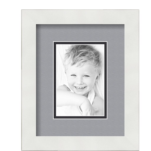 ArtToFrames Matted 8x10 White Picture Frame with 2" Double Mat, 4x6 Opening