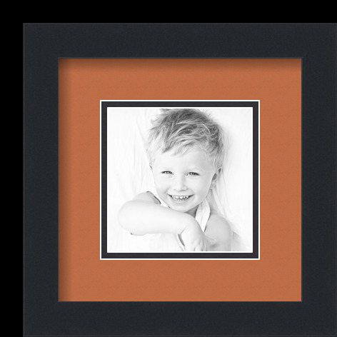 ArtToFrames Matted 9x9 Black Picture Frame with 2" Double Mat, 5x5 Opening