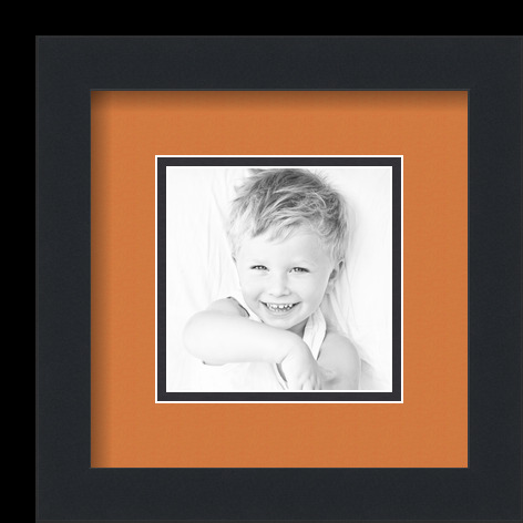 ArtToFrames Matted 9x9 Black Picture Frame with 2" Double Mat, 5x5 Opening