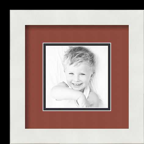 ArtToFrames Matted 9x9 White Picture Frame with 2" Double Mat, 5x5 Opening