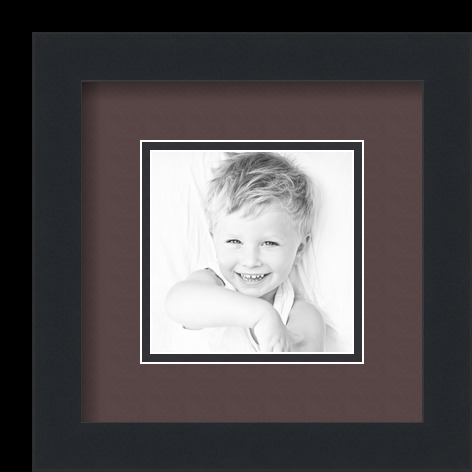 ArtToFrames Matted 9x9 Black Picture Frame with 2" Double Mat, 5x5 Opening