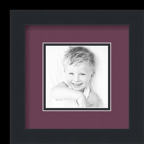 ArtToFrames Matted 9x9 Black Picture Frame with 2" Double Mat, 5x5 Opening