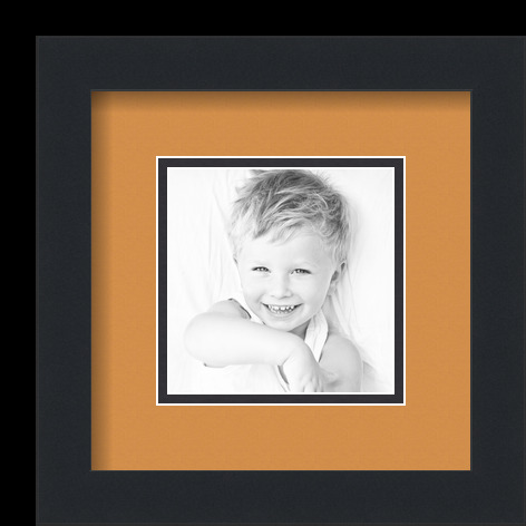 ArtToFrames Matted 9x9 Black Picture Frame with 2" Double Mat, 5x5 Opening