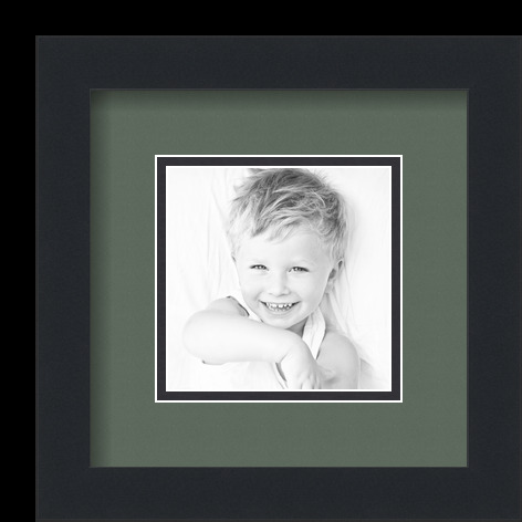 ArtToFrames Matted 9x9 Black Picture Frame with 2" Double Mat, 5x5 Opening