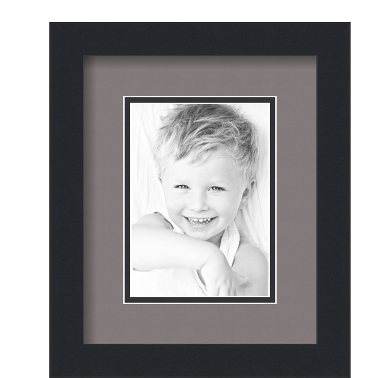 ArtToFrames Matted 9x11 Black Picture Frame with 2" Double Mat, 5x7 Opening