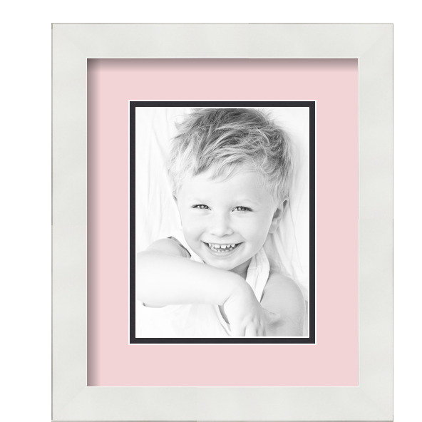 ArtToFrames Matted 10x12 White Picture Frame with 2" Double Mat, 6x8 Opening