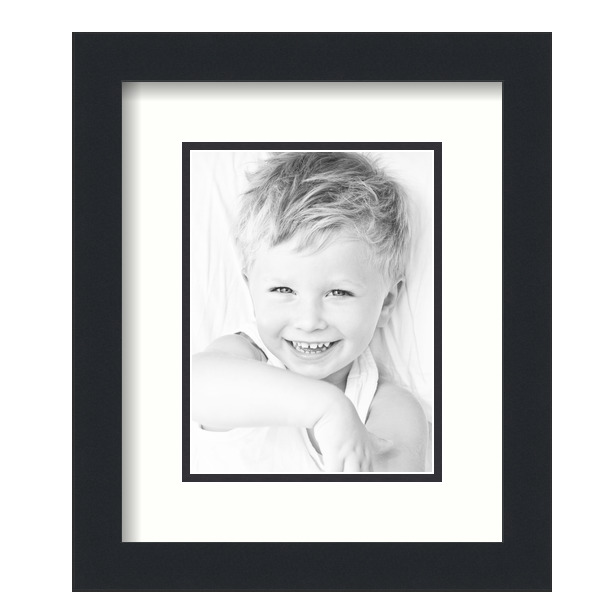 ArtToFrames Matted 10x12 Black Picture Frame with 2" Double Mat, 6x8 Opening