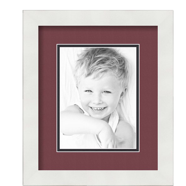 ArtToFrames Matted 10x12 White Picture Frame with 2" Double Mat, 6x8 Opening