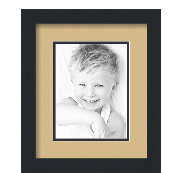 ArtToFrames Matted 10x12 Black Picture Frame with 2" Double Mat, 6x8 Opening