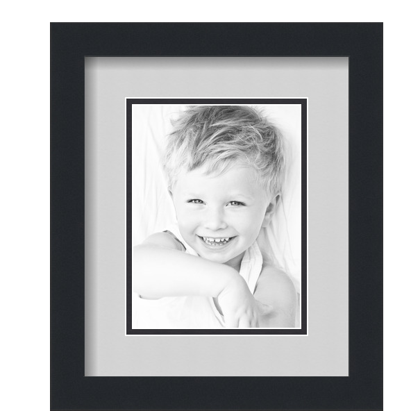 ArtToFrames Matted 10x12 Black Picture Frame with 2" Double Mat, 6x8 Opening