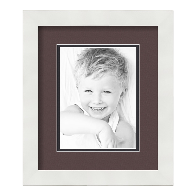 ArtToFrames Matted 10x12 White Picture Frame with 2" Double Mat, 6x8 Opening