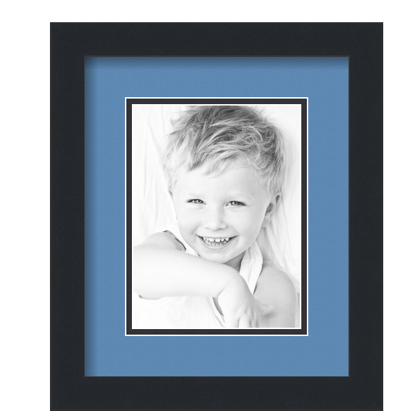 ArtToFrames Matted 10x12 Black Picture Frame with 2" Double Mat, 6x8 Opening