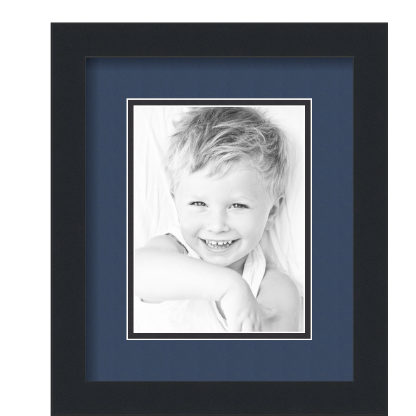 ArtToFrames Matted 10x12 Black Picture Frame with 2" Double Mat, 6x8 Opening