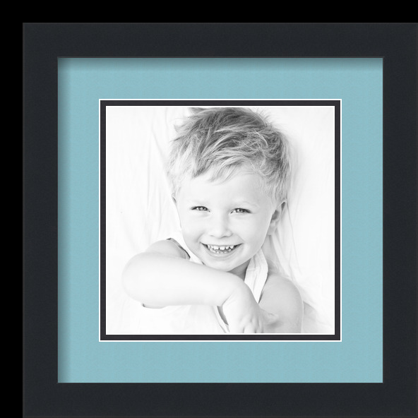 ArtToFrames Matted 12x12 Black Picture Frame with 2" Double Mat, 8x8 Opening