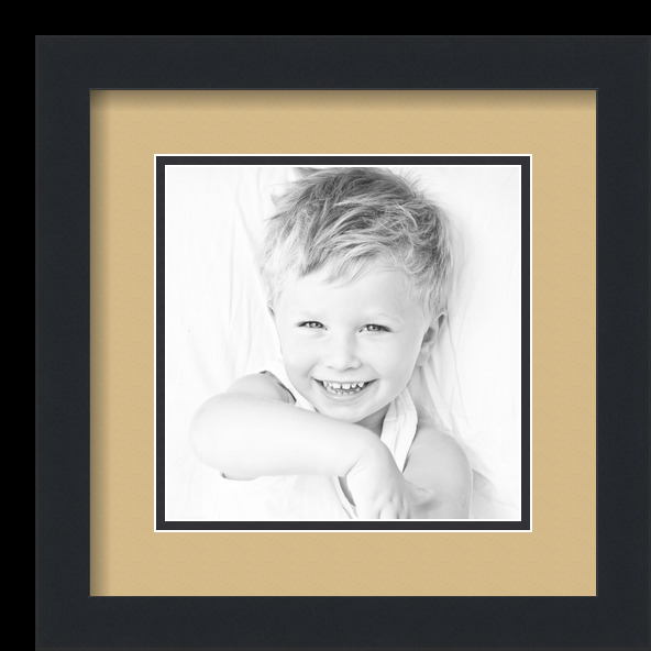 ArtToFrames Matted 12x12 Black Picture Frame with 2" Double Mat, 8x8 Opening