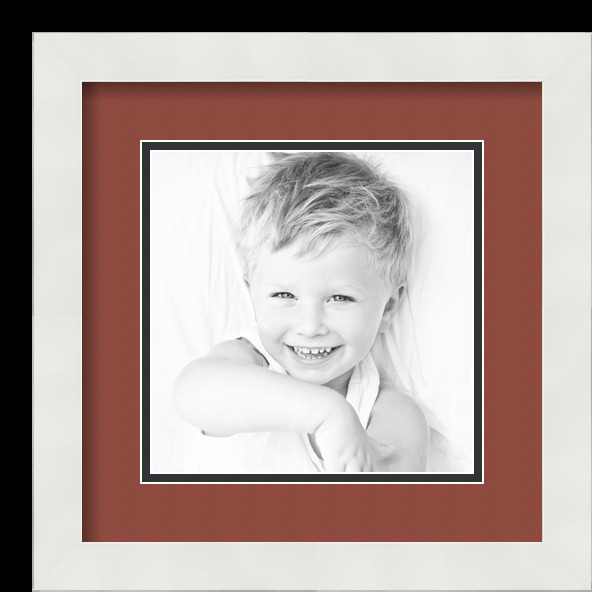 ArtToFrames Matted 12x12 White Picture Frame with 2" Double Mat, 8x8 Opening