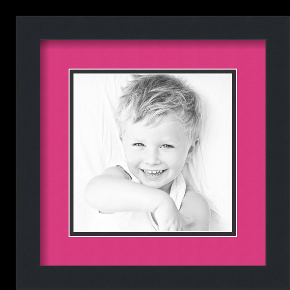 ArtToFrames Matted 12x12 Black Picture Frame with 2" Double Mat, 8x8 Opening