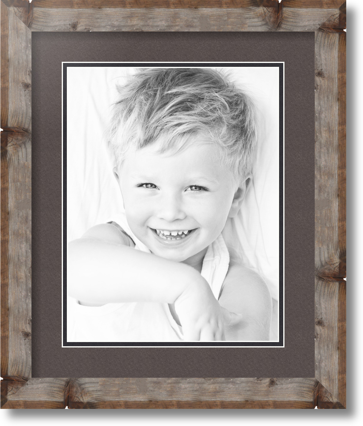 ArtToFrames Matted 14x17 Natural Picture Frame with 2" Double Mat, 10x13 Opening