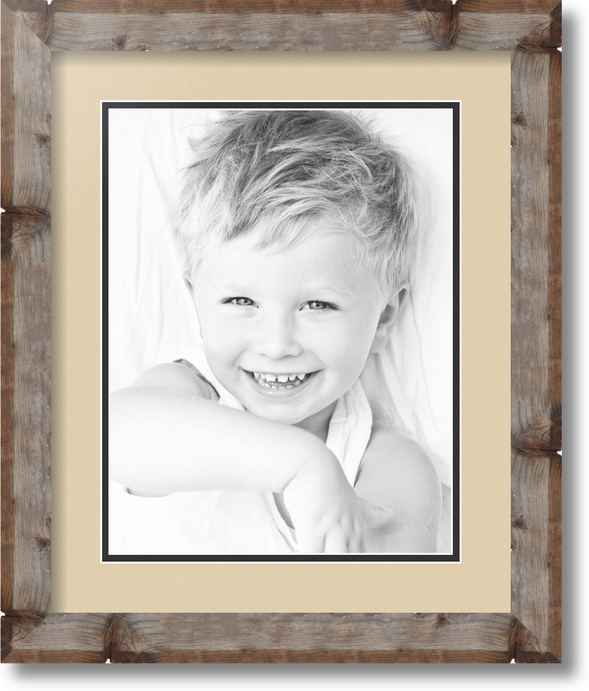 ArtToFrames Matted 14x17 Natural Picture Frame with 2" Double Mat, 10x13 Opening