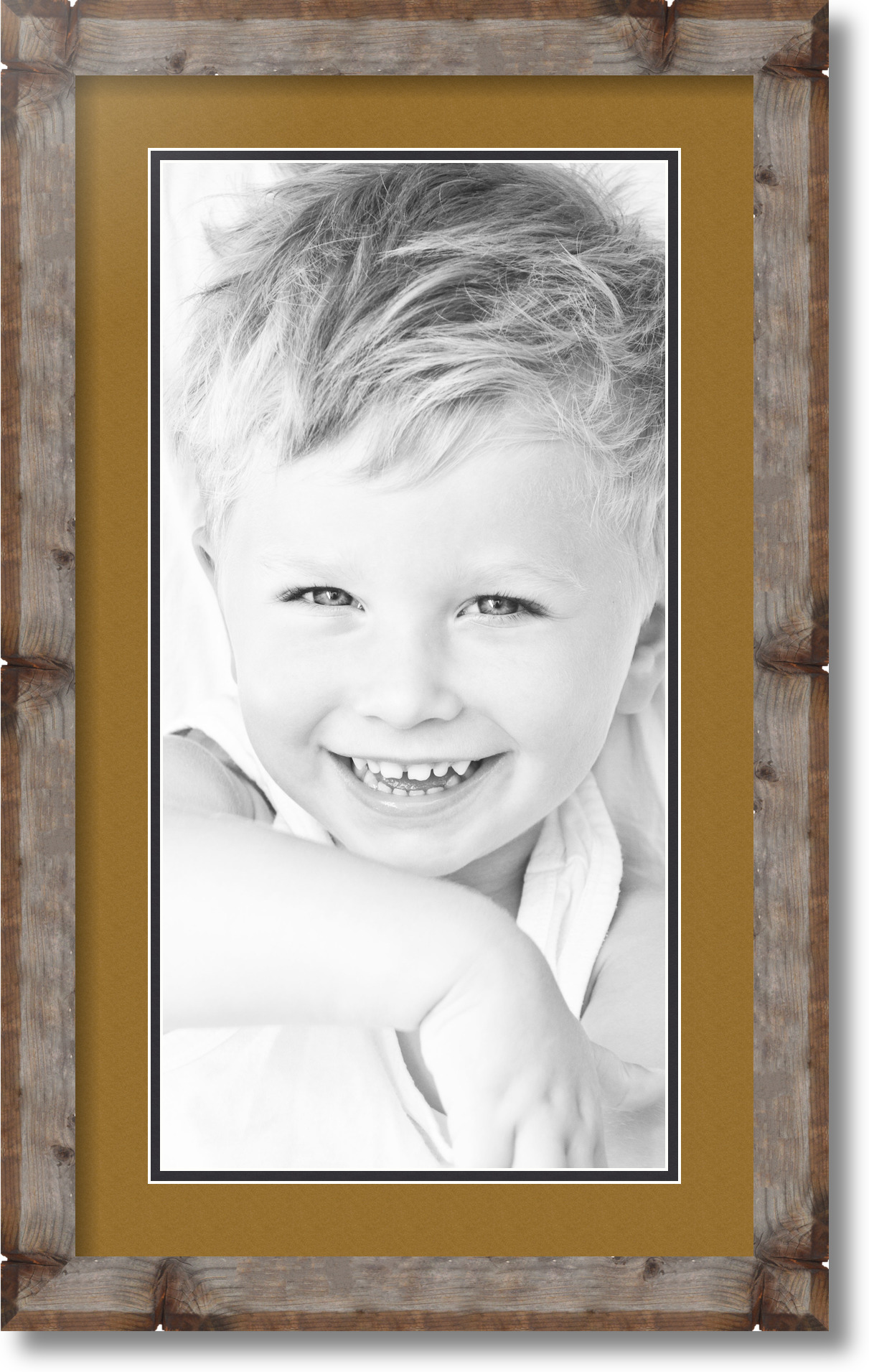 ArtToFrames Matted 14x24 Natural Picture Frame with 2" Double Mat, 10x20 Opening