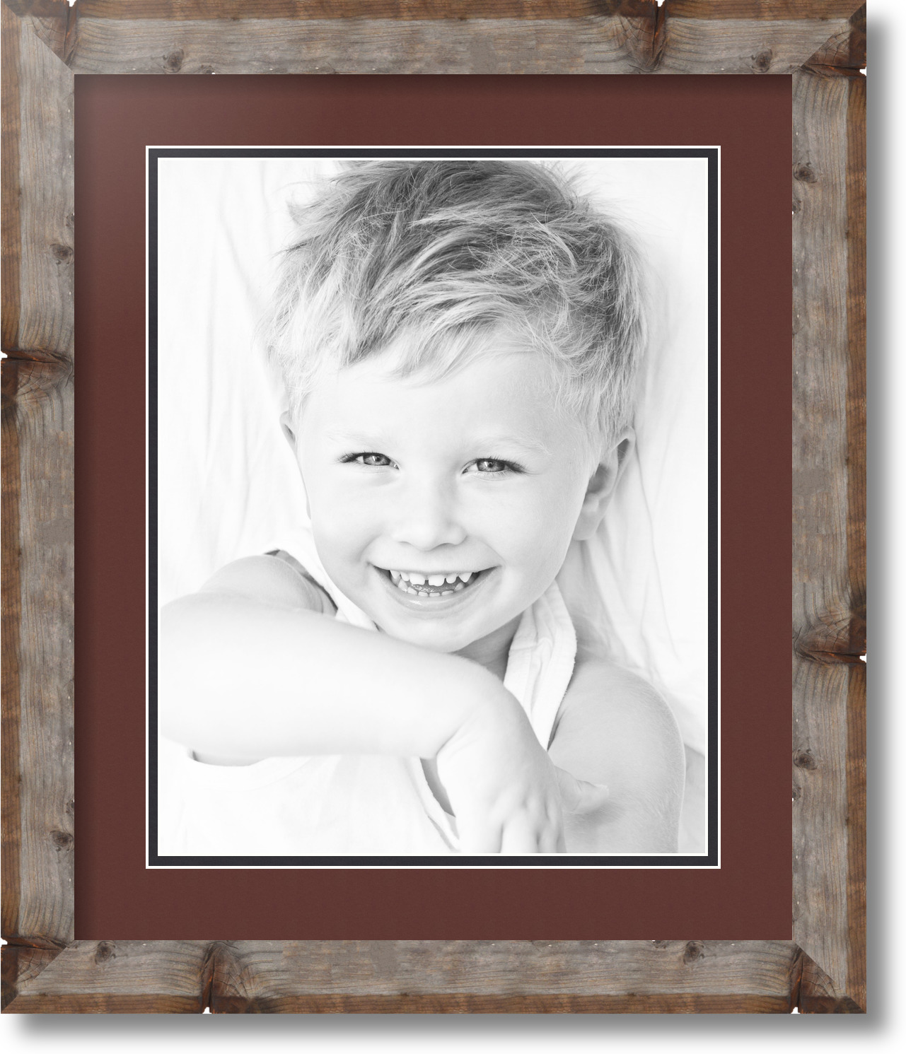 ArtToFrames Matted 15x18 Natural Picture Frame with 2" Double Mat, 11x14 Opening