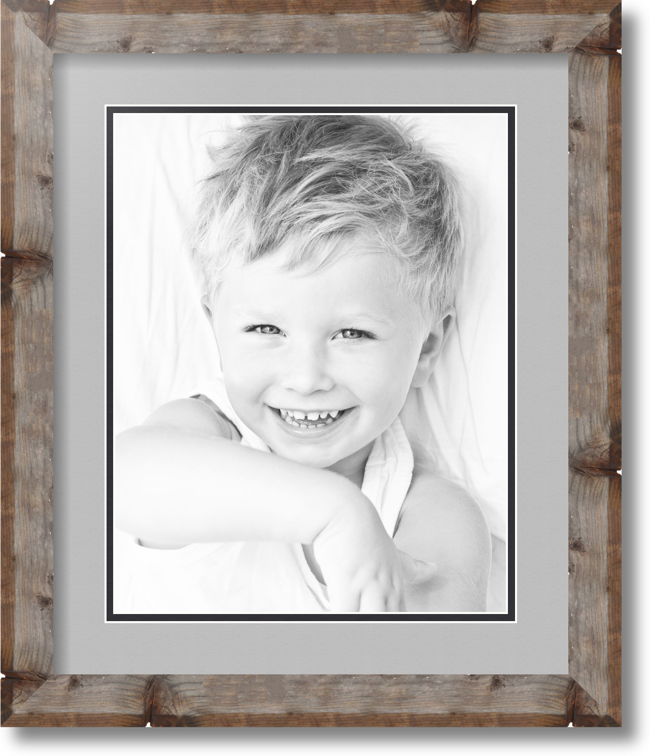 ArtToFrames Matted 15x18 Natural Picture Frame with 2" Double Mat, 11x14 Opening