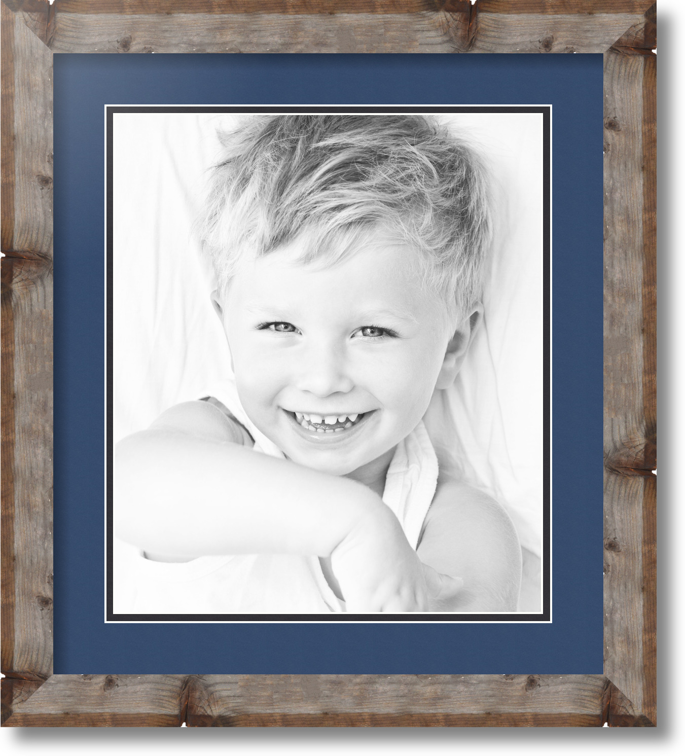 ArtToFrames Matted 16x18 Natural Picture Frame with 2" Double Mat, 12x14 Opening