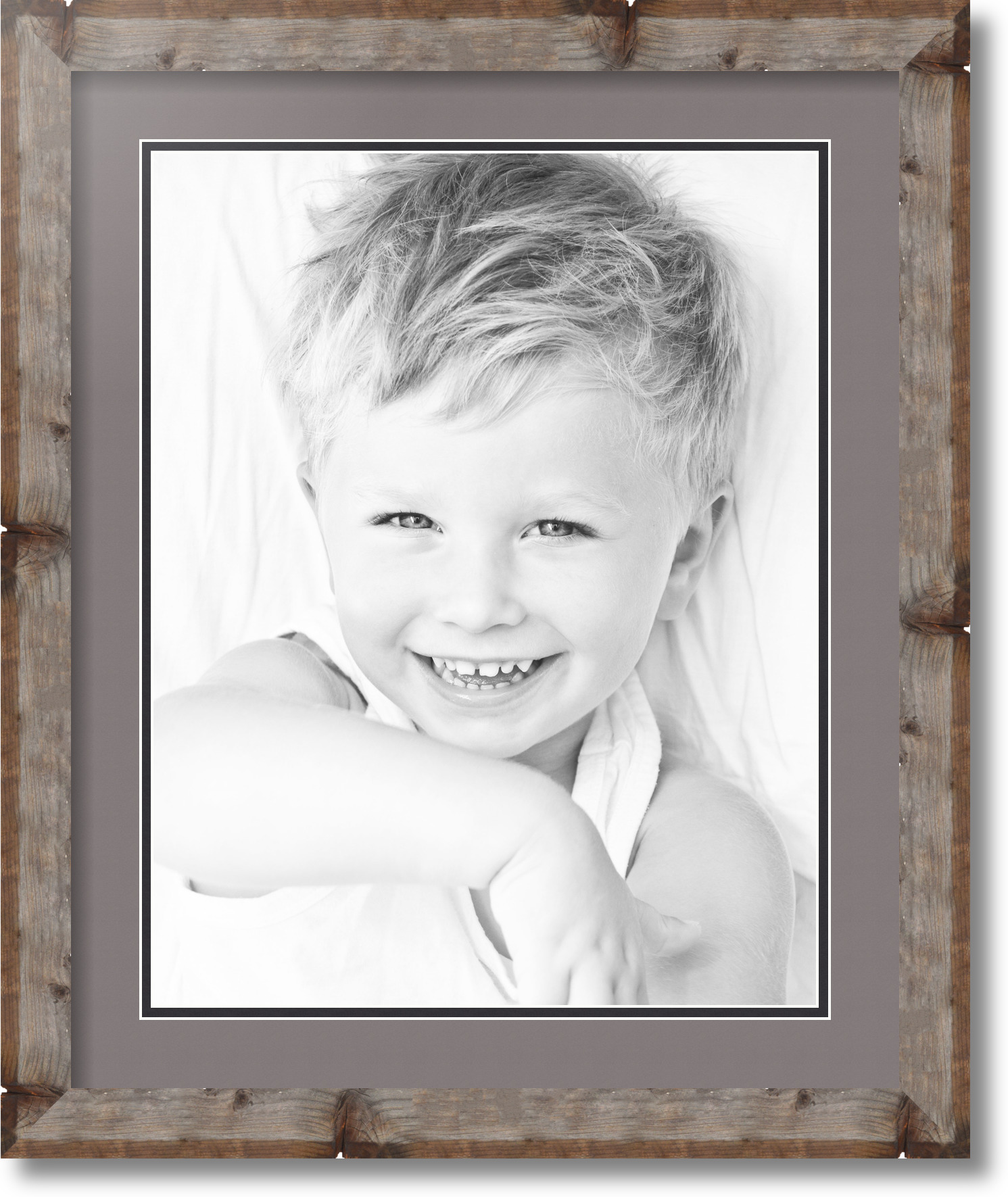 ArtToFrames Matted 18x22 Natural Picture Frame with 2" Double Mat, 14x18 Opening