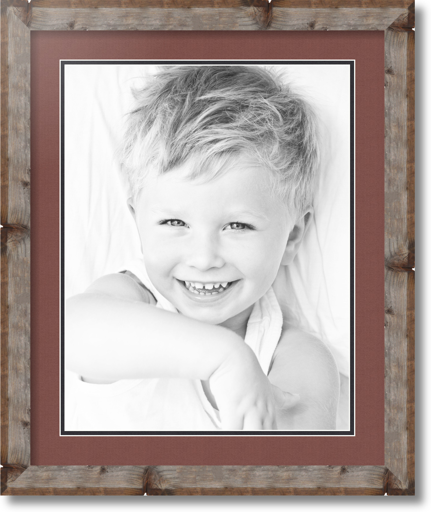 ArtToFrames Matted 18x22 Natural Picture Frame with 2" Double Mat, 14x18 Opening