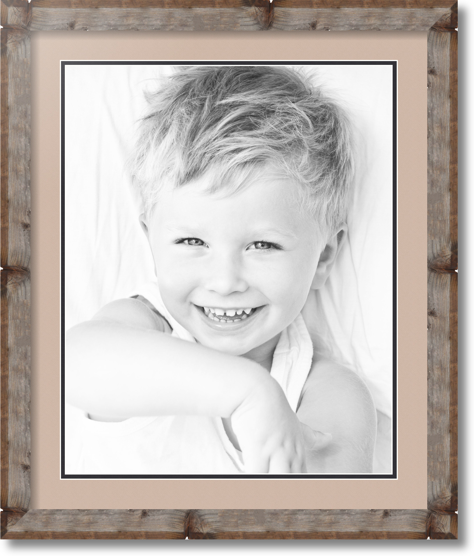 ArtToFrames Matted 20x24 Natural Picture Frame with 2" Double Mat, 16x20 Opening