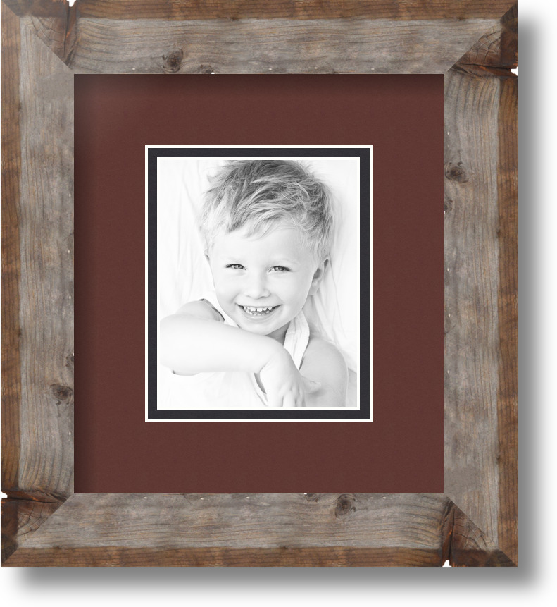 ArtToFrames Matted 7.5x9 Natural Picture Frame with 2