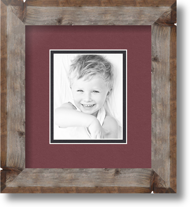 ArtToFrames Matted 7.5x9 Natural Picture Frame with 2" Double Mat, 3.5x5 Opening