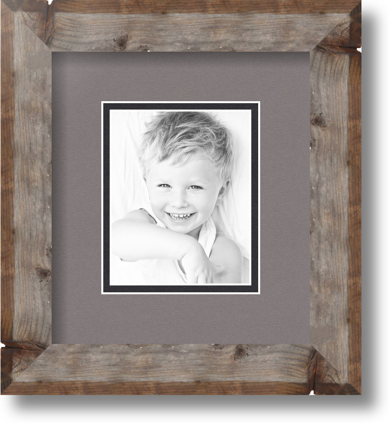 ArtToFrames Matted 7.5x9 Natural Picture Frame with 2" Double Mat, 3.5x5 Opening