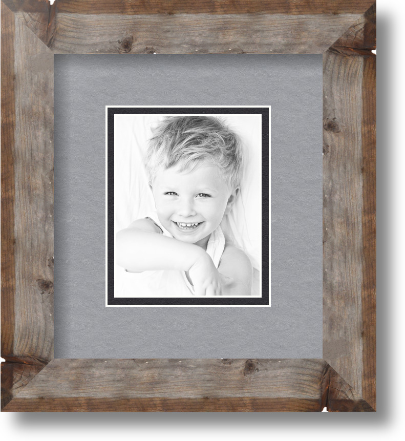 ArtToFrames Matted 7.5x9 Natural Picture Frame with 2" Double Mat, 3.5x5 Opening