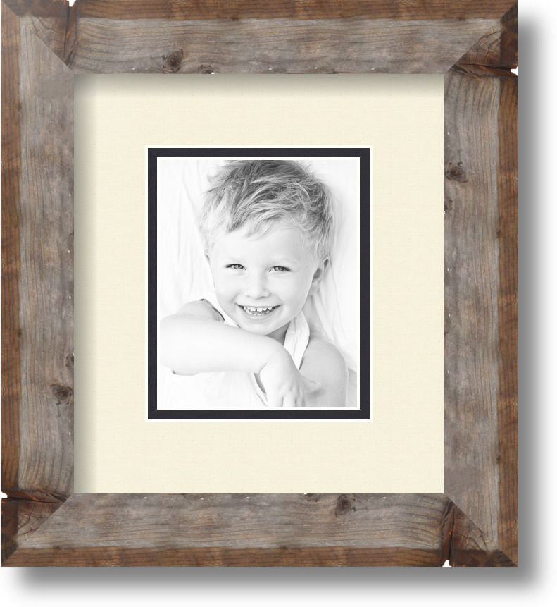 ArtToFrames Matted 7.5x9 Natural Picture Frame with 2" Double Mat, 3.5x5 Opening