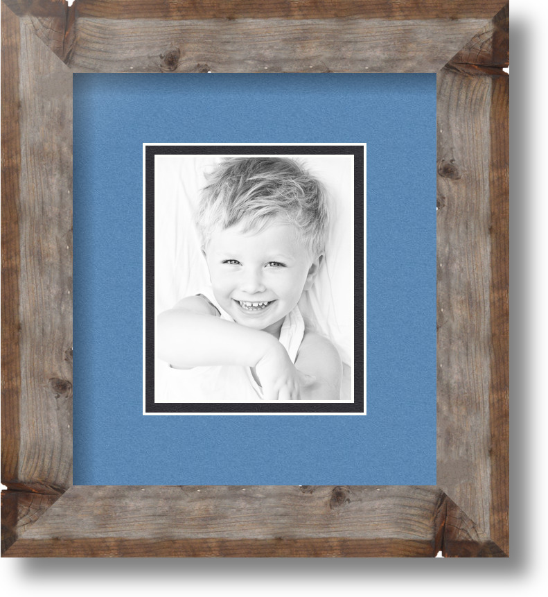 ArtToFrames Matted 7.5x9 Natural Picture Frame with 2" Double Mat, 3.5x5 Opening