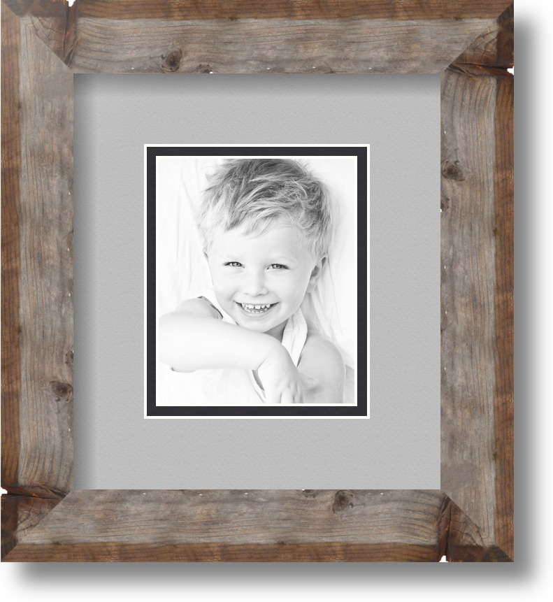 ArtToFrames Matted 7.5x9 Natural Picture Frame with 2" Double Mat, 3.5x5 Opening