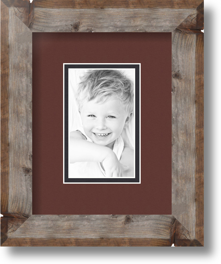 ArtToFrames Matted 7x9 Natural Picture Frame with 2" Double Mat, 3x5 Opening