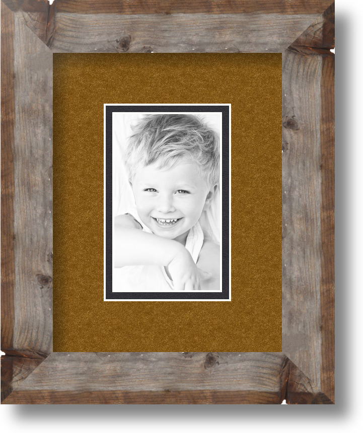 ArtToFrames Matted 7x9 Natural Picture Frame with 2" Double Mat, 3x5 Opening