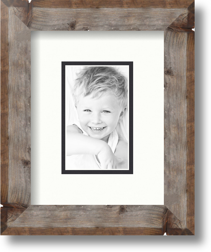 ArtToFrames Matted 7x9 Natural Picture Frame with 2" Double Mat, 3x5 Opening