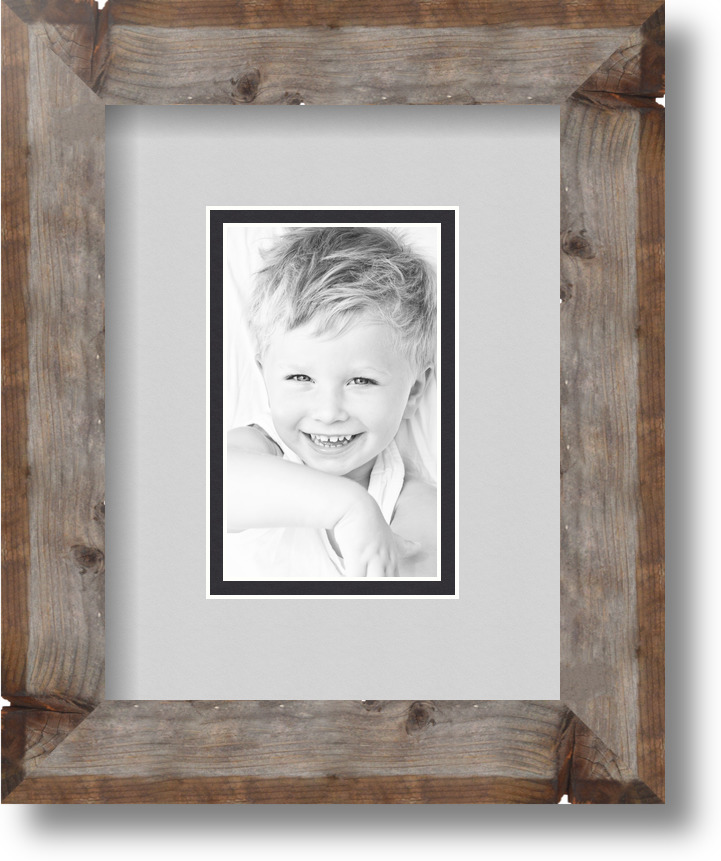 ArtToFrames Matted 7x9 Natural Picture Frame with 2" Double Mat, 3x5 Opening