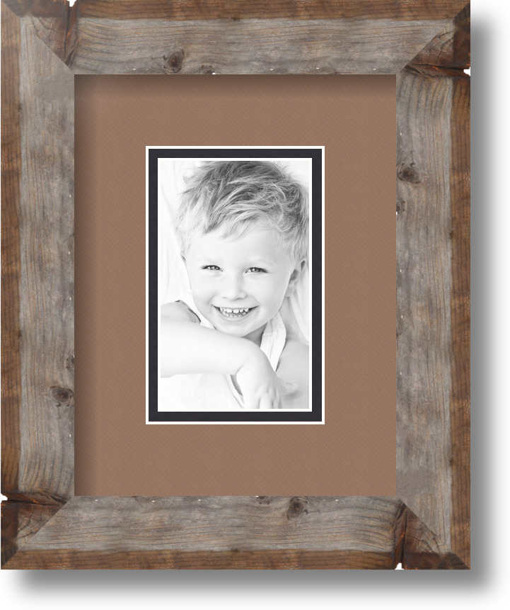 ArtToFrames Matted 7x9 Natural Picture Frame with 2" Double Mat, 3x5 Opening