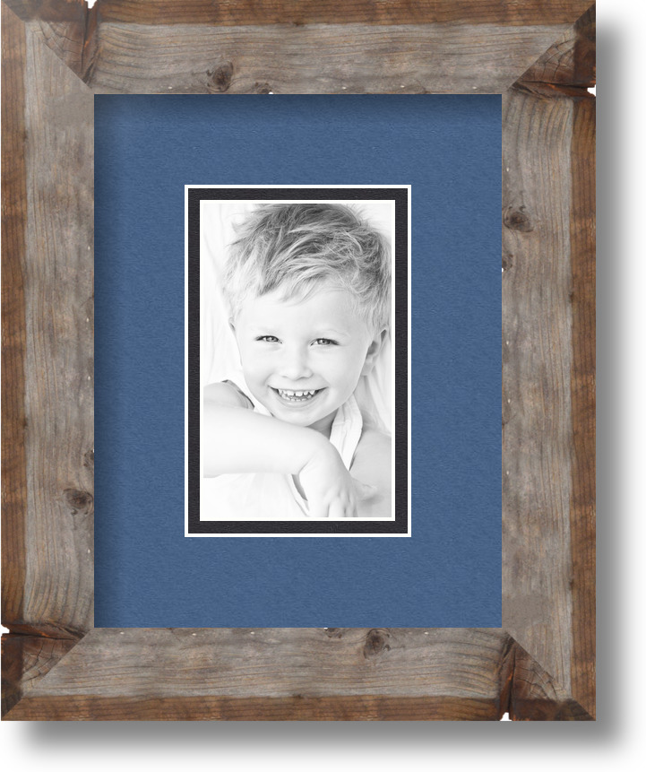 ArtToFrames Matted 7x9 Natural Picture Frame with 2