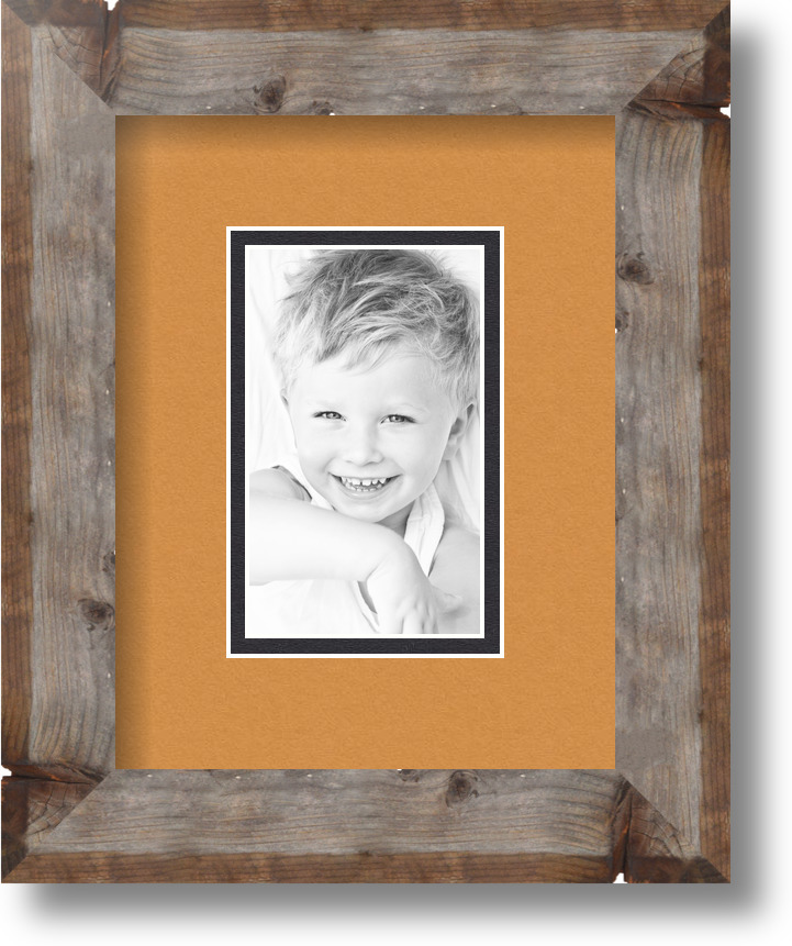 ArtToFrames Matted 7x9 Natural Picture Frame with 2" Double Mat, 3x5 Opening