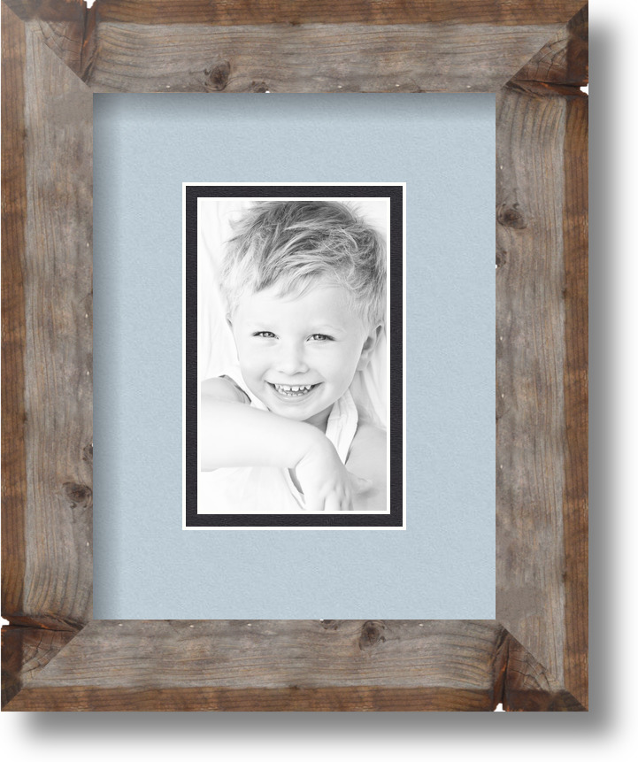 ArtToFrames Matted 7x9 Natural Picture Frame with 2" Double Mat, 3x5 Opening