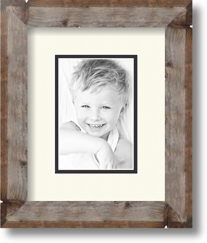 ArtToFrames Matted 8x10 Natural Picture Frame with 2" Double Mat, 4x6 Opening