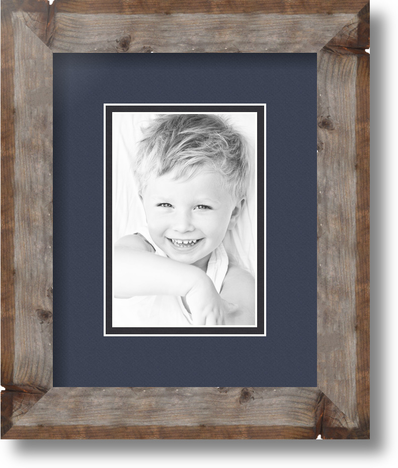 ArtToFrames Matted 8x10 Natural Picture Frame with 2" Double Mat, 4x6 Opening