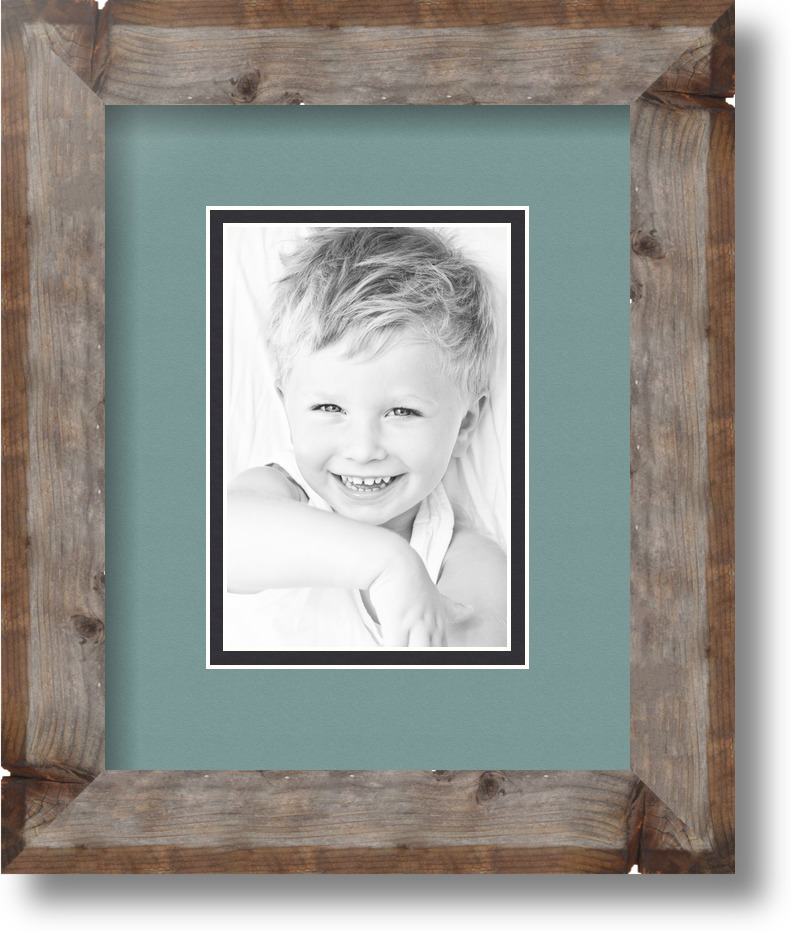 ArtToFrames Matted 8x10 Natural Picture Frame with 2" Double Mat, 4x6 Opening