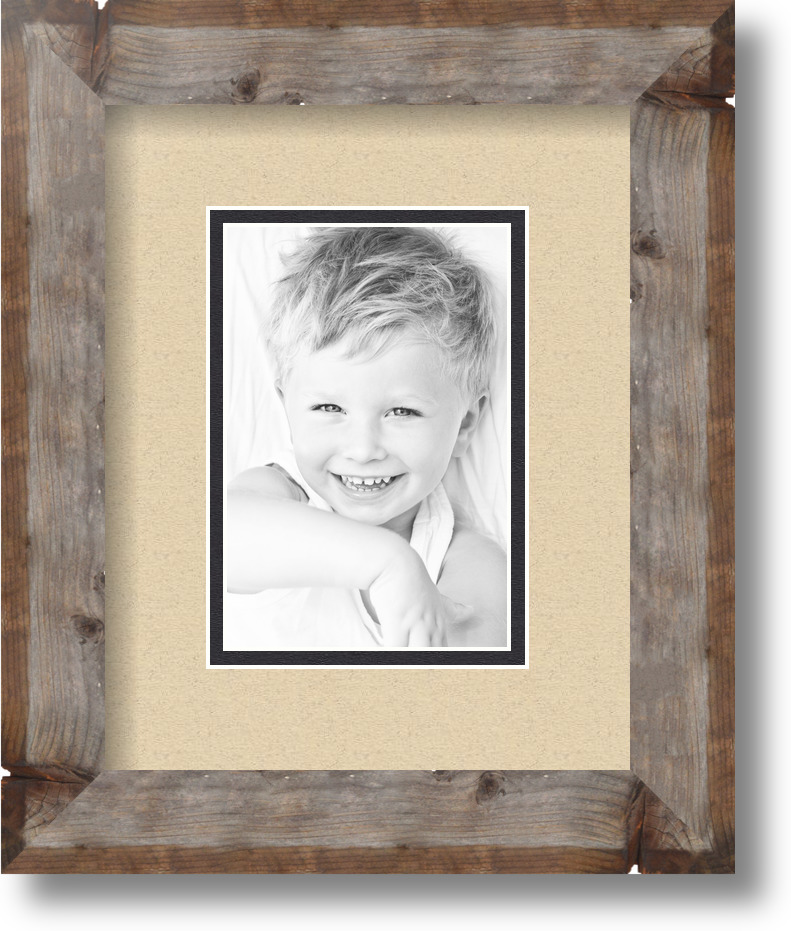 ArtToFrames Matted 8x10 Natural Picture Frame with 2