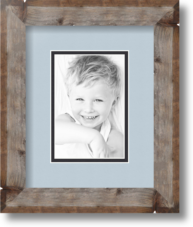 ArtToFrames Matted 8x10 Natural Picture Frame with 2" Double Mat, 4x6 Opening